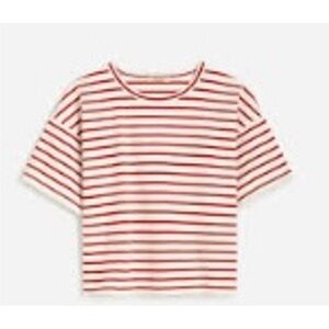 Splendid Orange and White Boxy Striped Top
